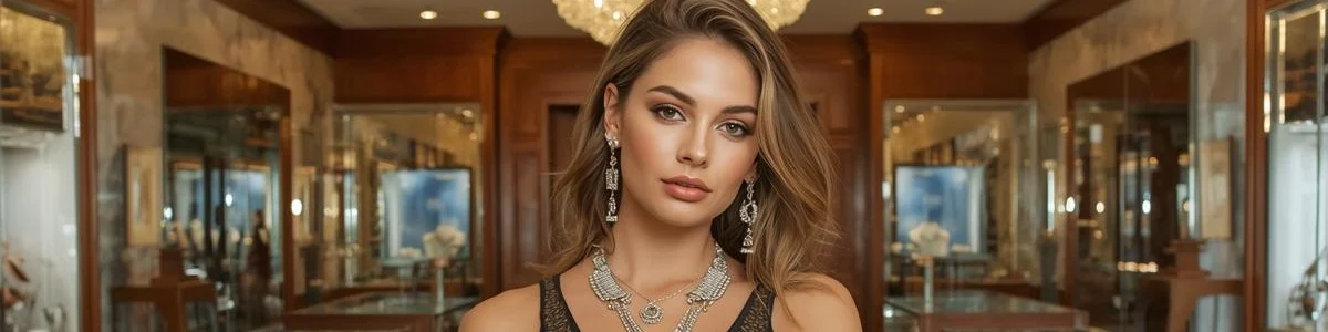Close-up of a young female model with a beautiful face, clear skin, and natural makeup.