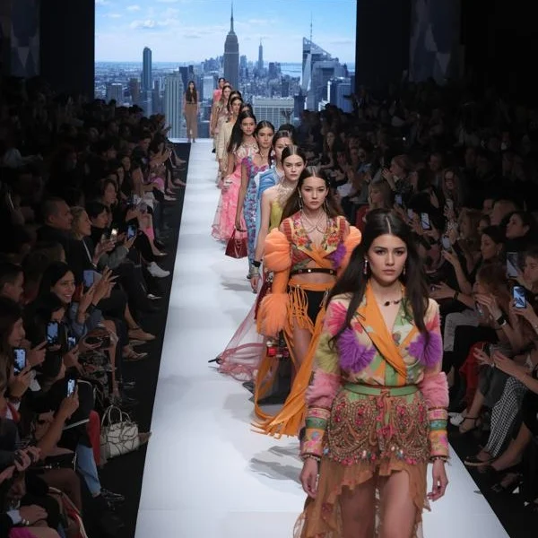 Female models walking the runway showcasing the latest fashion trends.