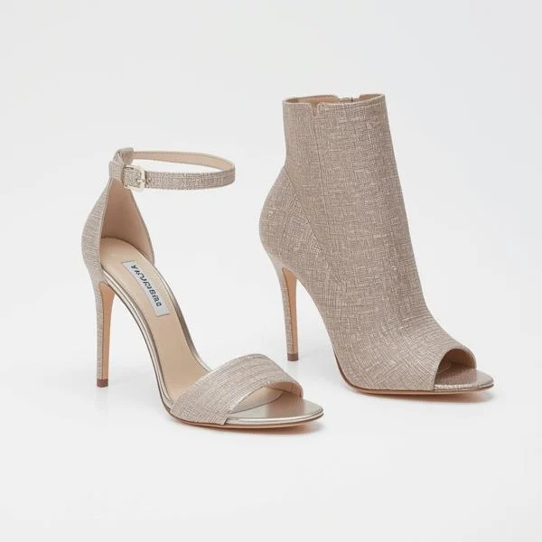 Close-up of a women’s heel shoe, showcasing elegant design and style.