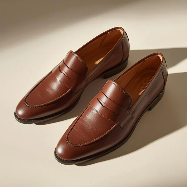 Pair of loafers showcasing trendy design and comfort for casual or formal wear.