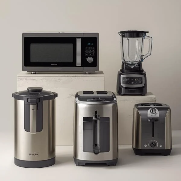 Collection of home appliances for everyday use and modern living.