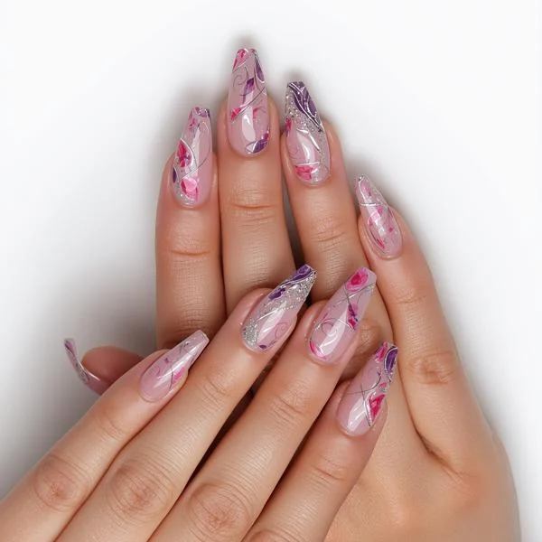 Stylish nail style with elegant design for modern look
