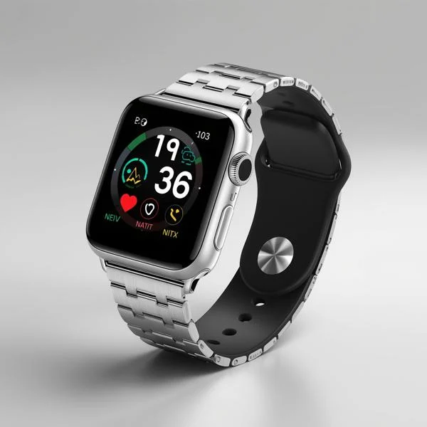 Close-up of a smart watch, showcasing modern design and features.